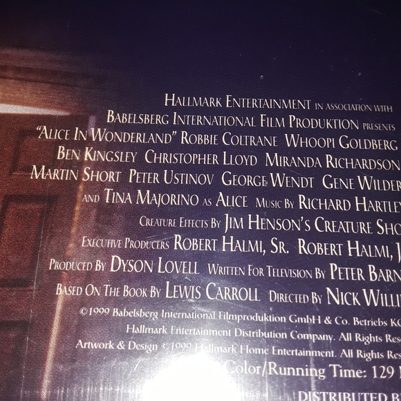 Alice In Wonderland Hallmark Entertainment VHS Tape New Sealed - Picture 4 of 7